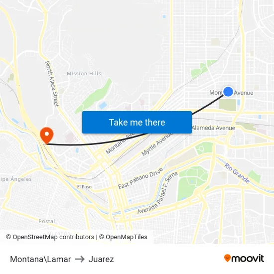 Montana\Lamar to Juarez map