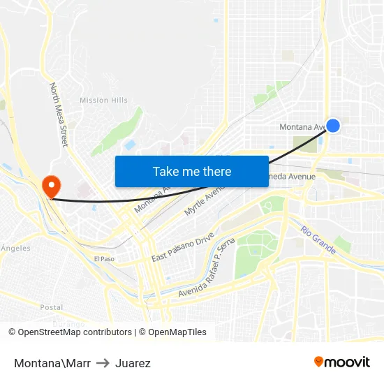 Montana\Marr to Juarez map