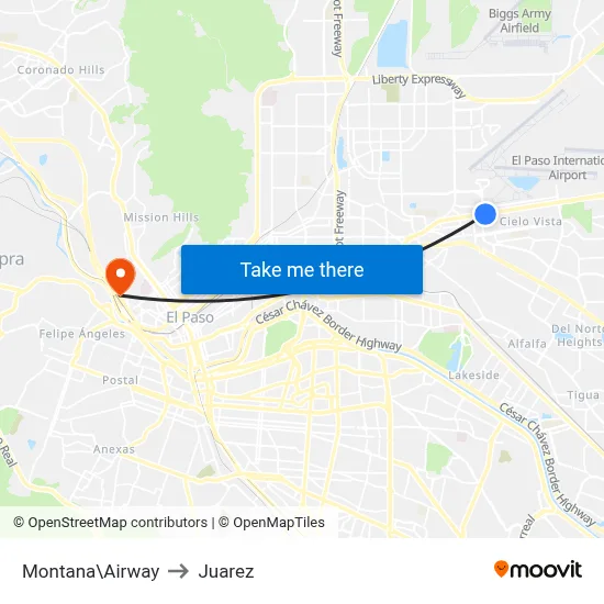 Montana\Airway to Juarez map