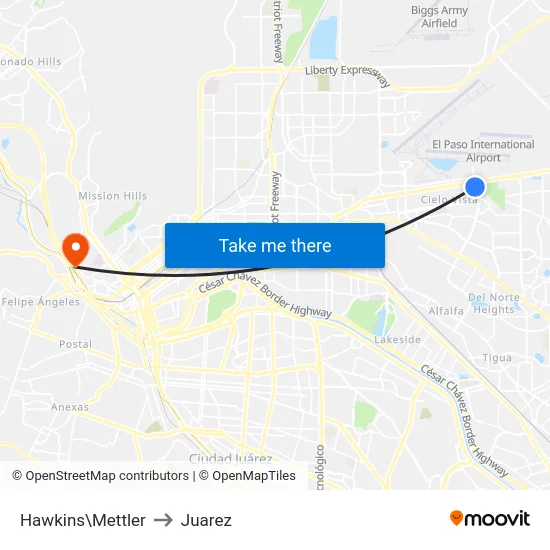 Hawkins\Mettler to Juarez map
