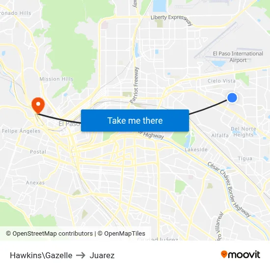 Hawkins\Gazelle to Juarez map