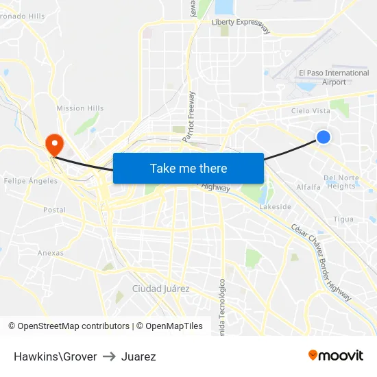 Hawkins\Grover to Juarez map