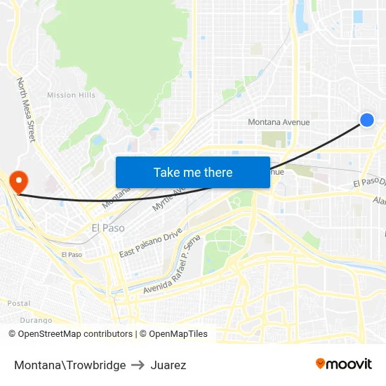 Montana\Trowbridge to Juarez map