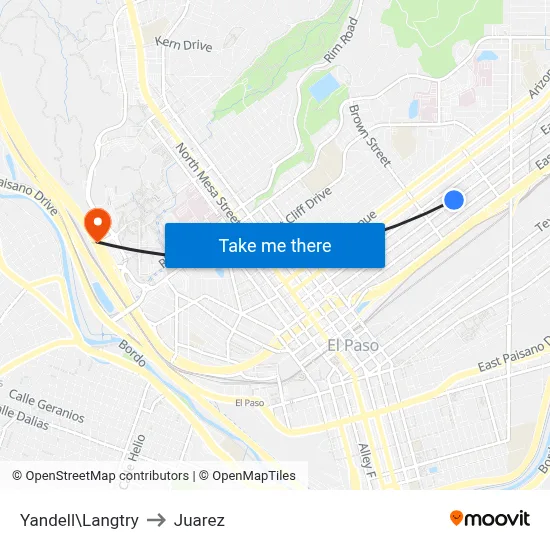 Yandell\Langtry to Juarez map