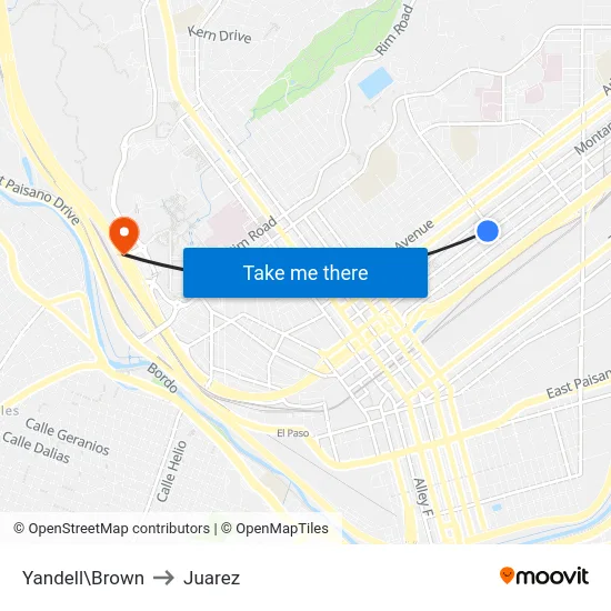 Yandell\Brown to Juarez map