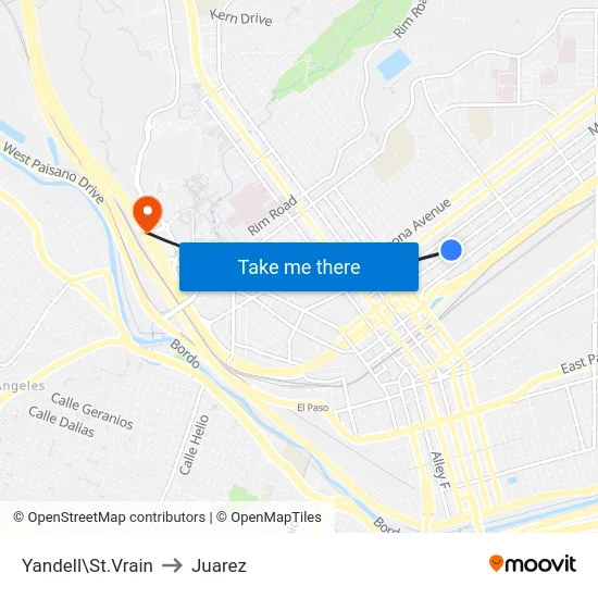 Yandell\St.Vrain to Juarez map