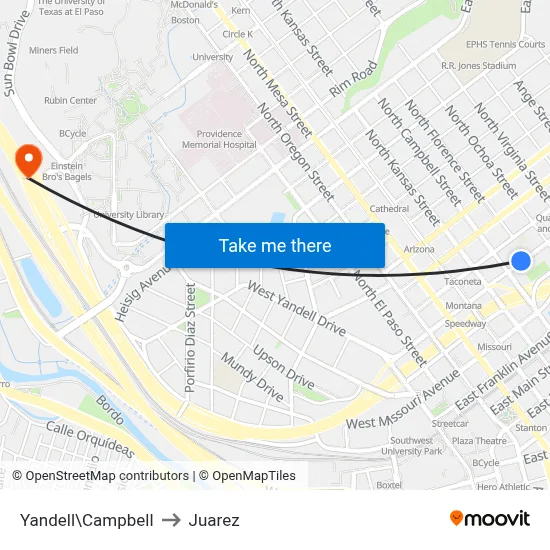 Yandell\Campbell to Juarez map