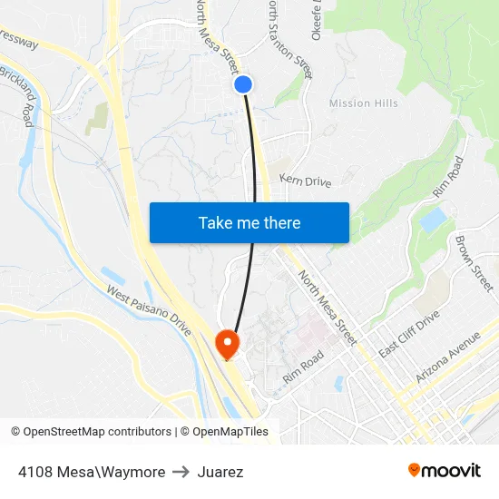 4108 Mesa\Waymore to Juarez map