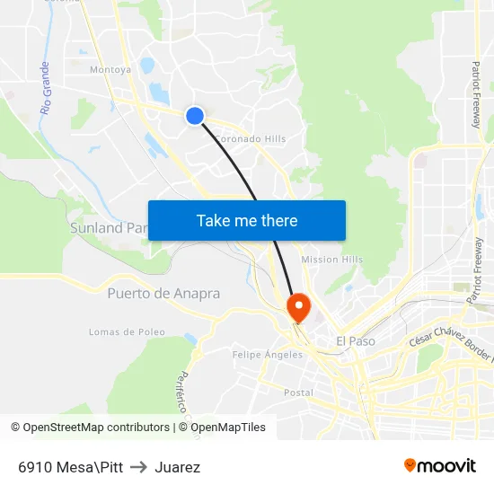 6910 Mesa\Pitt to Juarez map