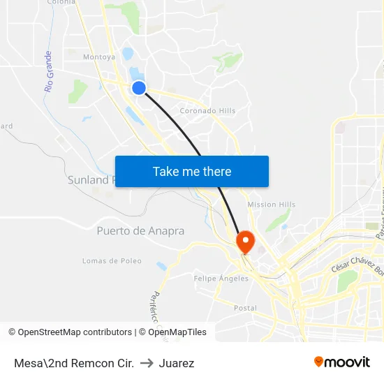 Mesa\2nd Remcon Cir. to Juarez map