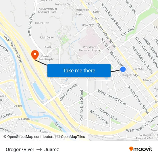 Oregon\River to Juarez map