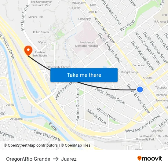 Oregon\Rio Grande to Juarez map