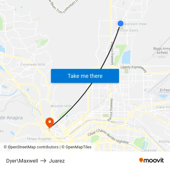 Dyer\Maxwell to Juarez map