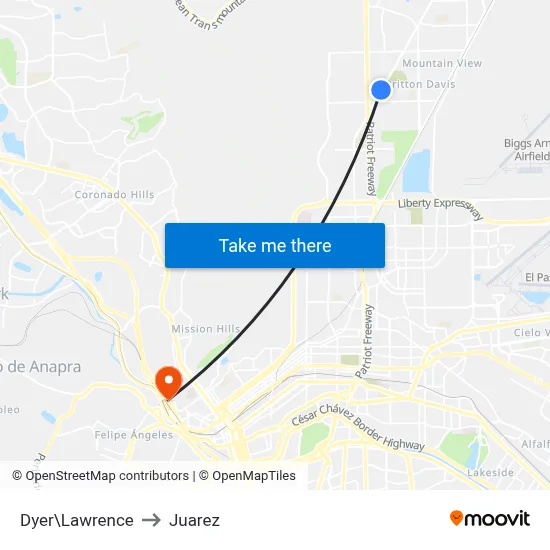 Dyer\Lawrence to Juarez map