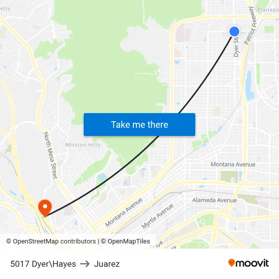 5017 Dyer\Hayes to Juarez map