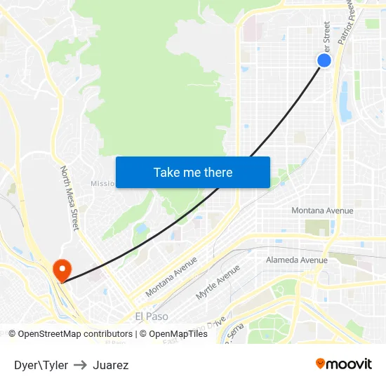 Dyer\Tyler to Juarez map