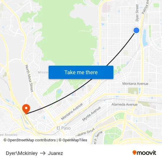 Dyer\Mckinley to Juarez map