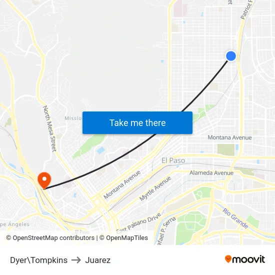 Dyer\Tompkins to Juarez map