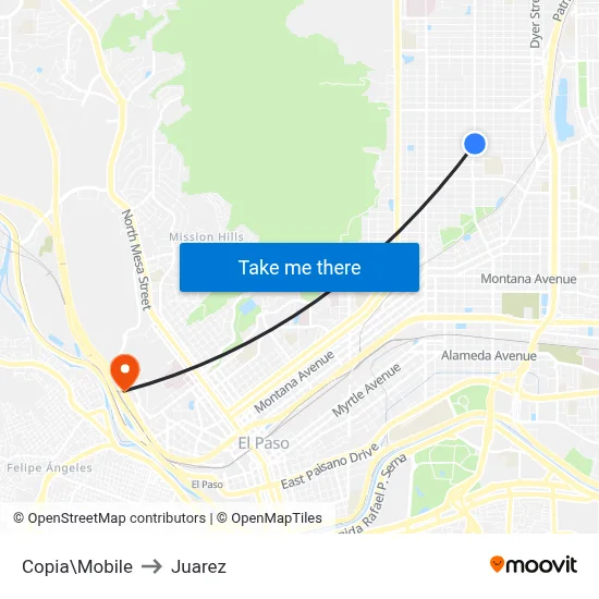 Copia\Mobile to Juarez map