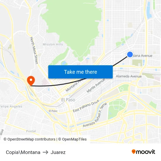 Copia\Montana to Juarez map