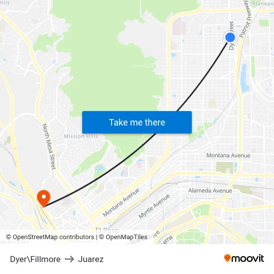 Dyer\Fillmore to Juarez map