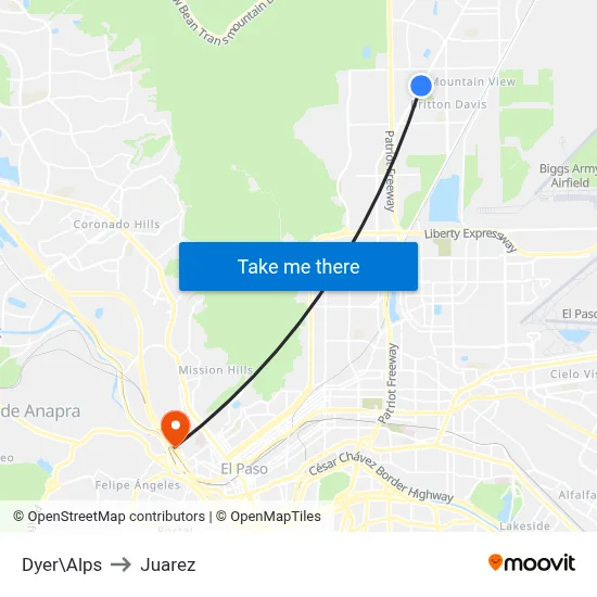 Dyer\Alps to Juarez map