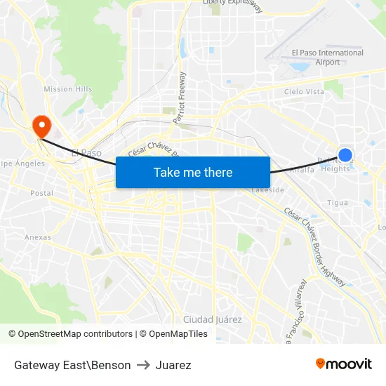 Gateway East\Benson to Juarez map