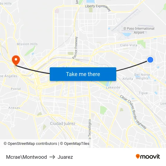 Mcrae\Montwood to Juarez map