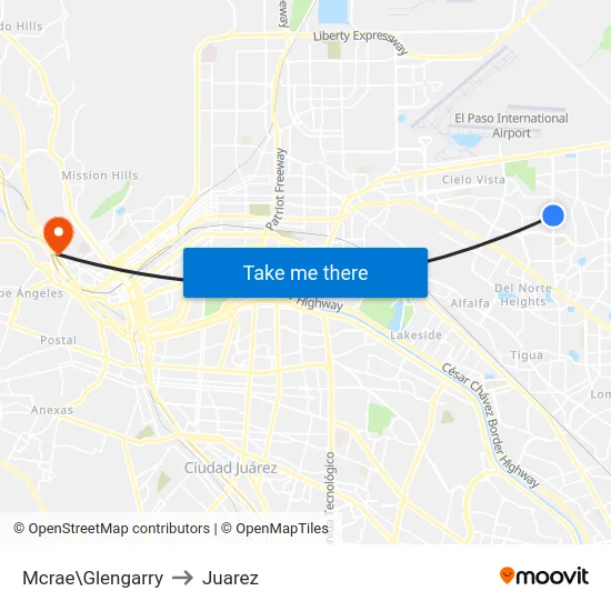 Mcrae\Glengarry to Juarez map