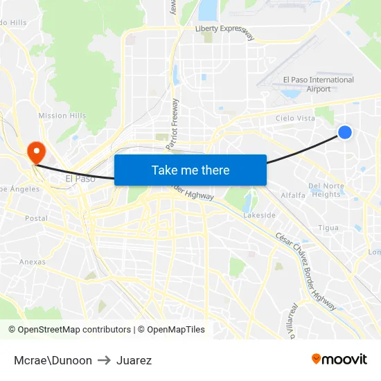 Mcrae\Dunoon to Juarez map