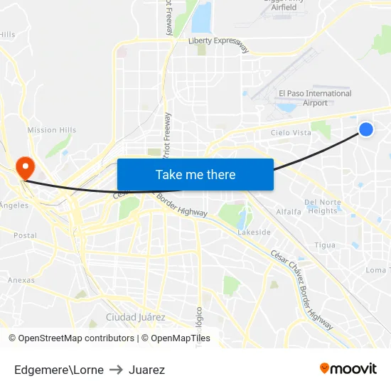 Edgemere\Lorne to Juarez map