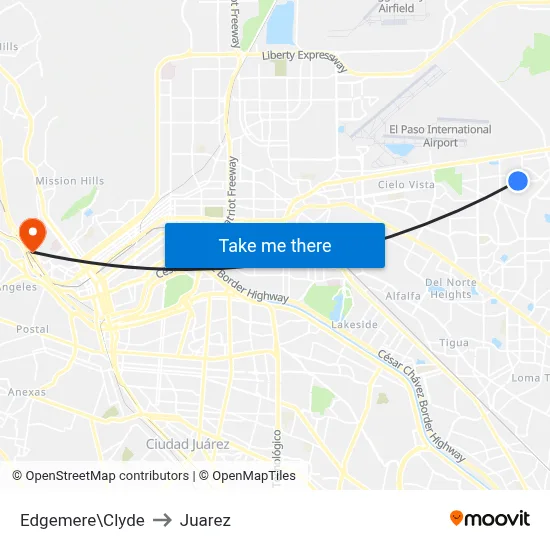 Edgemere\Clyde to Juarez map