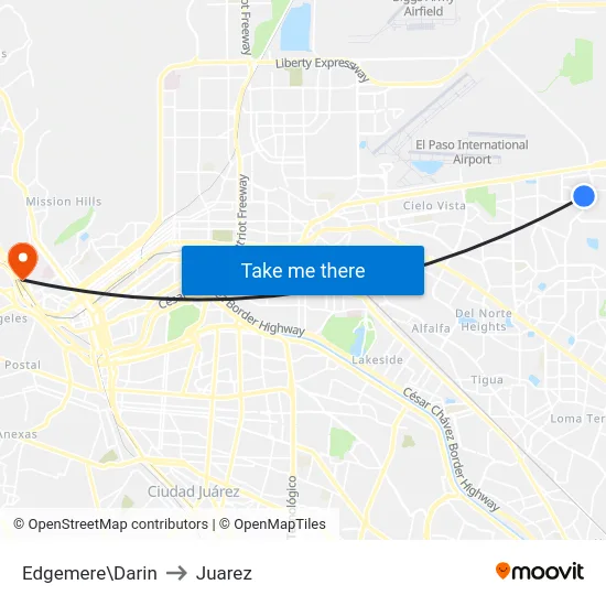 Edgemere\Darin to Juarez map