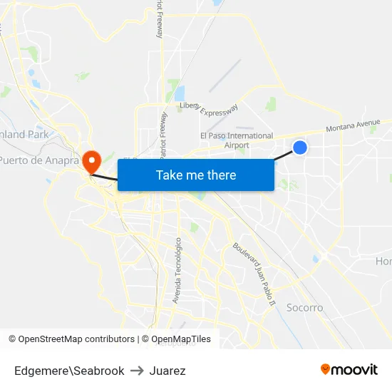 Edgemere\Seabrook to Juarez map