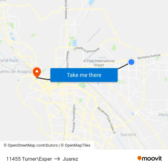11455 Turner\Esper to Juarez map
