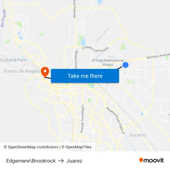 Edgemere\Brookrock to Juarez map