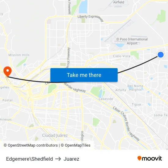 Edgemere\Shedfield to Juarez map