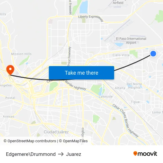 Edgemere\Drummond to Juarez map