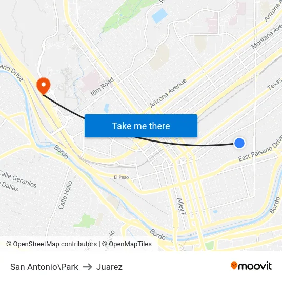 San Antonio\Park to Juarez map