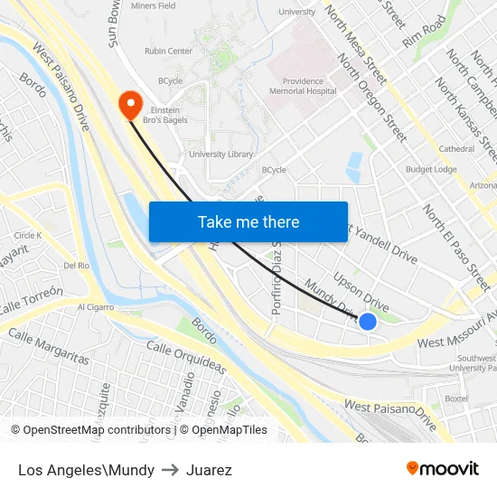 Los Angeles\Mundy to Juarez map