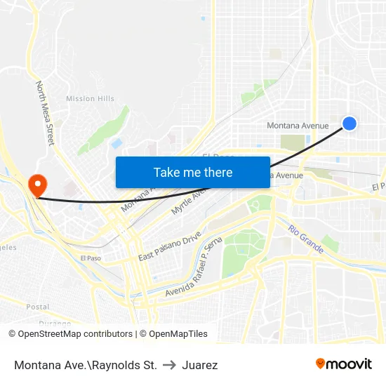 Montana Ave.\Raynolds St. to Juarez map