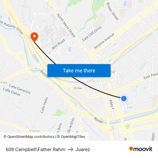 608 Campbell\Father Rahm to Juarez map