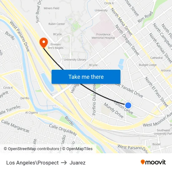 Los Angeles\Prospect to Juarez map