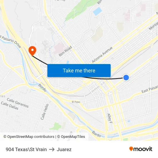 904 Texas\St Vrain to Juarez map