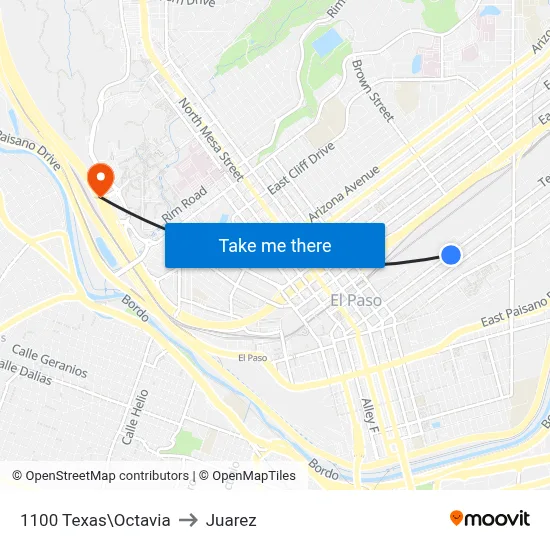 1100 Texas\Octavia to Juarez map