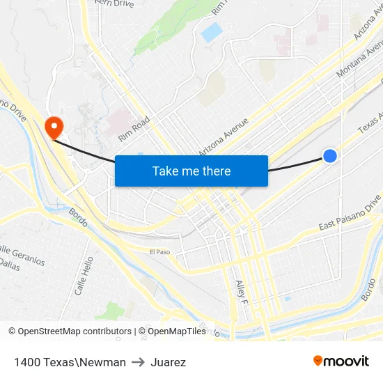 1400 Texas\Newman to Juarez map