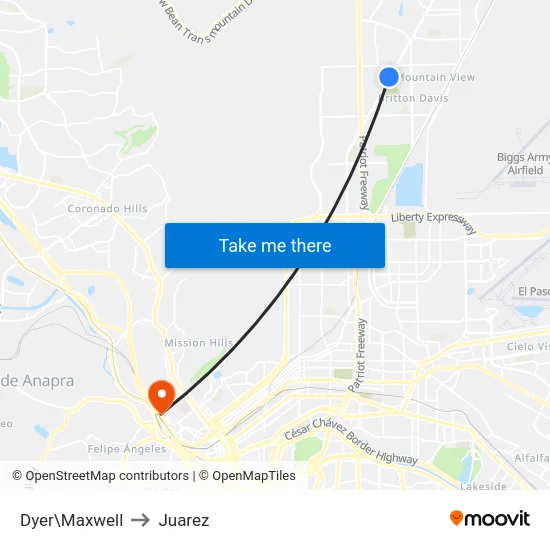 Dyer\Maxwell to Juarez map