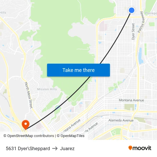 5631 Dyer\Sheppard to Juarez map