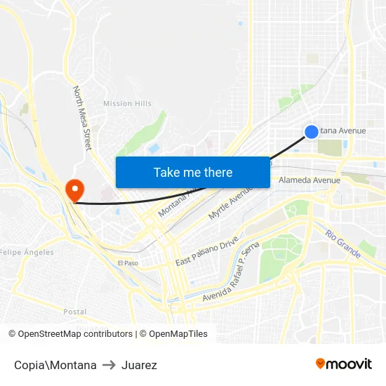 Copia\Montana to Juarez map