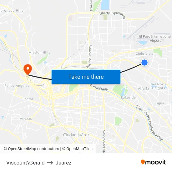 Viscount\Gerald to Juarez map
